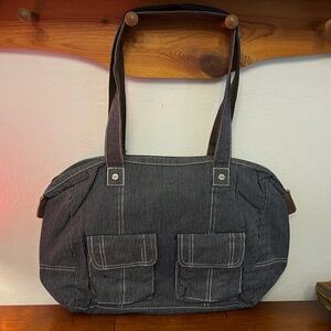 Thirty-One 31 Casual cargo tote bag shoulder bag Railroad Denim